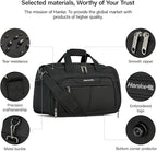 Hanke Small Travel Duffel Bag, Under Seat Carry On Personal Item Bag with 11 Pockets, Lightweight Water Resistant Foldable Weekender Bag with Trolley Sleeve for Travel Gym Daily Use（Black）