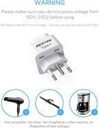 BESTEK Brazil, South Africa Travel Plug Adapter, Grounded Universal Type N Plug Adapter BR to US Adapter - Ultra Compact for Brazil, South Africa and More, 3 Pack