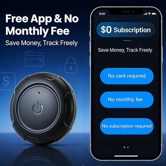 GPS Tracker for Vehicles,Car GPS Tracker Portable Real Time Magnetic GPS Tracking Device, Full Global Coverage Location Tracker for Car,kids,dogs,Trucks/Person. No Subscription Required/No Monthly Fee
