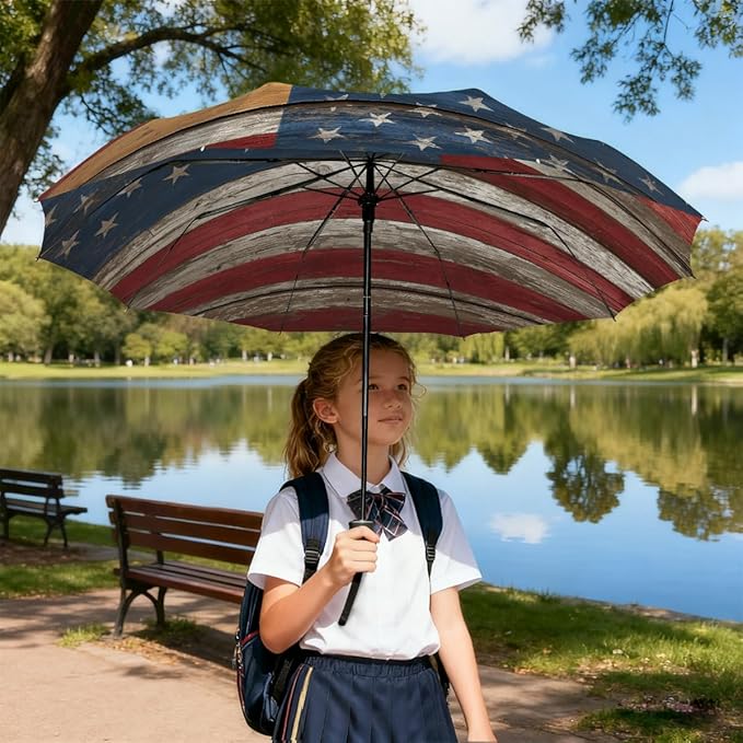 Auto Open Close Umbrellas for Rain and Sun,Folding Windproof Travel Umbrella Summer Pink Flamingos Artwork for Women Men