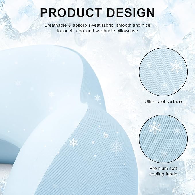 urnexttour Travel Pillow for Airplane Memory Foam Neck Pillow, Soft & Support Travel Pillow for Travelling, Sleeping Rest, Car, Train and Home Use (Blue)