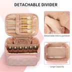 OCHEAL Makeup Bag, Multifunctional Make Up Bags Large Compact Makeup Bag Organizer Cosmetics Toiletry Brushes Storage Makeup Case with Handle for Women Girls Makeup Case with Handle-Pink