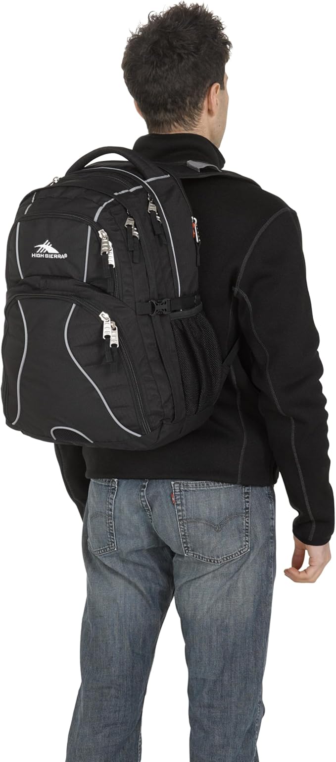 High Sierra Swerve Laptop Backpack, Black, One Size