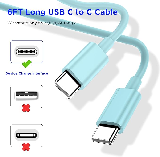 iPhone 17 16 15 Charger Fast Charging,2Pack 20W Apple iPad USB C Wall Chrager Block with 6FT USB C to C Cable for iPhone 17/Pro/Pro Max/17 Air/ 16/16 Pro/16 Pro Max/15/Plus/Pro/Pro Max (Green)