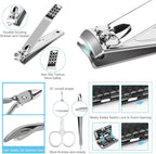 OKOM 19PCS Nail Clipper Set - Professional Manicure Nail Kit for Men Women, Stainless Steel Nail Clippers with Case, Fathers Day Gift