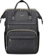 LOVEVOOK Laptop Backpack for Women,18 Inch Professional Womens Travel Backpack Purse Computer Laptop Bag Nurse Teacher Backpack,Waterproof College Work Bags Carry on Back Pack with USB Port,Dark Grey