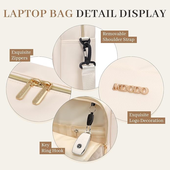 Laptop Bag for Women 15.6Inch Work Tote Computer Briefcase Waterproof Handbag Shoulder Teacher Office Crossbody Purse