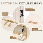 Laptop Bag for Women 15.6Inch Work Tote Computer Briefcase Waterproof Handbag Shoulder Teacher Office Crossbody Purse