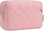 Noozion Makeup Bag Travel Toiletry Bag, Puffy Padded Cosmetic Bag for Women, Makeup Organizer Case, Wide-open Pouch Purse, Travel Essentials