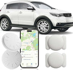 GPS Tracking Device for Vehicles, 2PCS Real Time Car GPS Tracker for Car Work with Find My (iOS Only),Hidden Mini GPS Tracker,No Monthly Fee (White Tracker, White Magnetic Case)