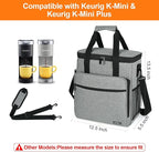 LEFOR·Z Travel Coffee Maker Carrying Bag Compatible with Keurig K-Mini or K-Mini Plus, Single Serve Coffee Maker Portable Storage Bag with Shoulder Strap,Grey(Bag Only)