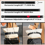 TOOVREN 2-in-1 Travel Belt for Luggage Straps Add a Bag Bungees Luggage Strap Over Handle Suitcases Belt for Carry On Bag Elastic Belt Adjustable Suitcase Strap Airport Travel Accessories Black