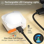 Rechargeable Camping Lights FLY2SKY 2Pcs White Tent Lights Mini Flashlight Portable LED Camping Lantern Survival Gear Camping Accessories for Hiking Backpacking Fishing Hurricane Emergency Outage