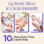 FOMIN - Antibacterial Paper Soap Sheets for Traveling - 100 Lavender Portable Hand Soap Sheets for Travel in Tin - Dissolvable Mini Portable Travel Soap Sheet for Hand Washing, Camping and Hiking