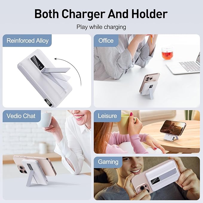 2026 Latest Magnetic Wireless Portable Charger Power Bank - 10000mAh 22.5W PD Fast Max Charging with Built-in LED Display, Magnetic Battery Pack for iPhone 17/16/15/14/13/12/Pro/Mini/Pro Max