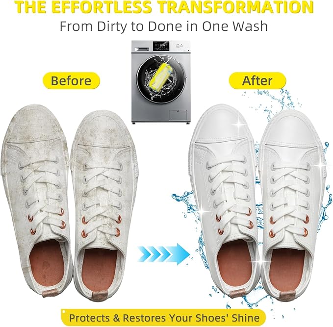 Shoe Washing Machine Bag | Laundry Shoe Bag for Washer and Dryer, 2pcs Reusable Shoes Cleaner Bags, Chenille Microfiber for Sneakers Tennis Shoes, Zipper with Lock Ring