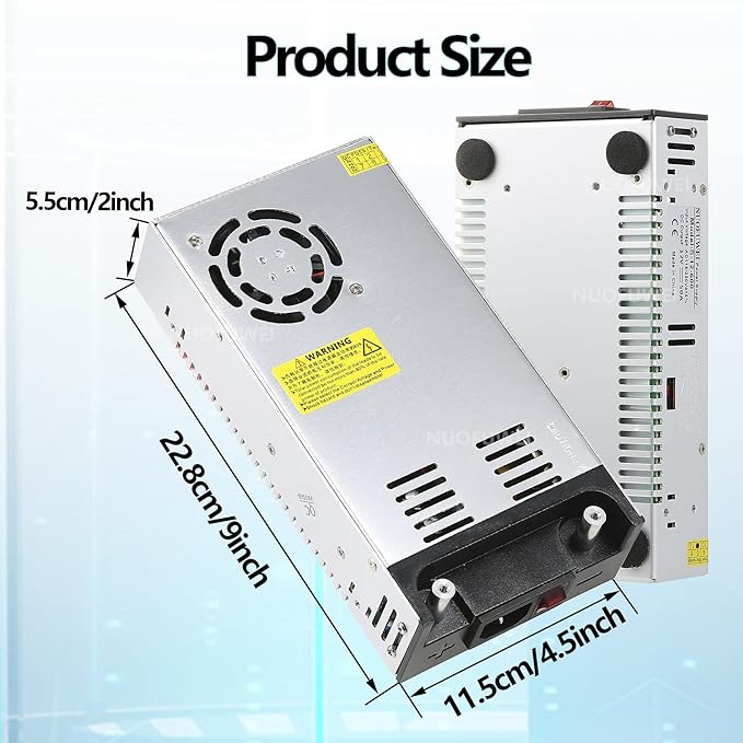 New Version DC 12V 50A 600W Switching Power Supply Adapter 110V AC to 12V DC Converter Power Supply Transformer PSU for 12Volt Motor Pump CCTV Security Camera Car Stereo 3D Printer