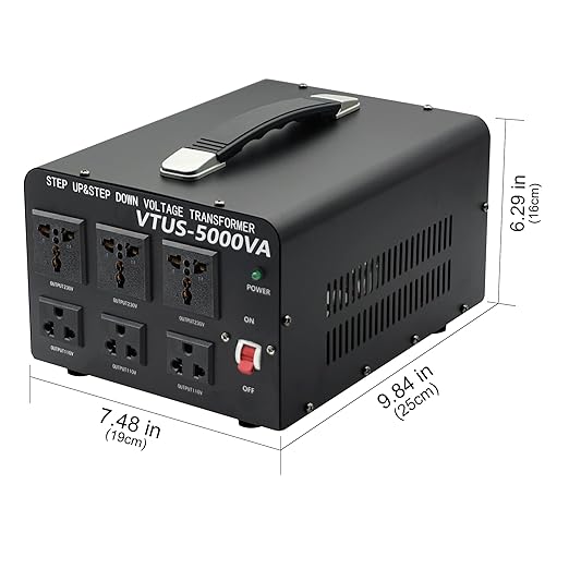 Yinleader 5000W Voltage Converter Transformer Step Up 110V-120V to220V-240V or Step Down 220V to 110V AC Power Converter w/US Standard Power Cord,Circuit Breaker Protection