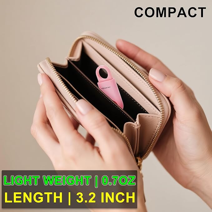 2 Pack Personal Safety Alarm 130db User-Replaceable Battery SOS Emergency Loud Sound Siren Keychain Alert for Women, College Students, Children, Night Runner, Hiking, Camp, Bear Alarm. Pink