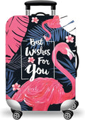 WUJIAONIAO Travel Luggage Cover Baggage Suitcase Cover Protector Skins 18-32 Inch (Vintage Flamingo, L (for 25-28 inch luggage))