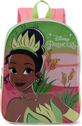 Disney Princess Tiana Backpack for Kids - Cute & Durable Kids Backpack for Girls with Padded Straps & Zip Compartment - Ideal Toddler Bookbag for School & Travel - 15”