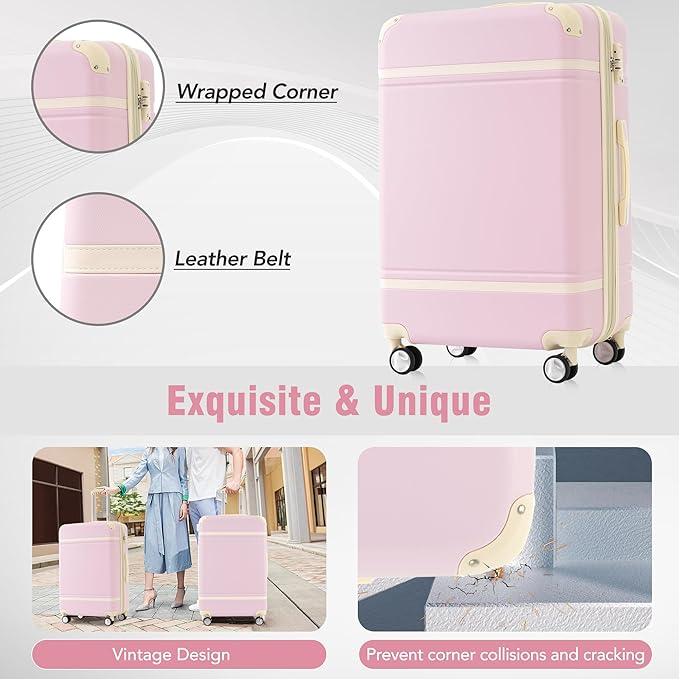 Hardshell Luggage Sets 4Pc with TSA Lock ABS Suitcase Hardshell Luggage Set