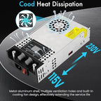 Adjustable 0-60V Power Supply 10A 600W, 110V AC to DC 0-60V Buck Converter 0-10A 600W Power Supply with LCD Display Adjustable Voltage Current 110V/220V AC to 60V DC Converter