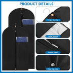 Dntorx 2 Pack Garment Bags with Clear Window, 45"/60" Clothes Covers with Zipper, Transparent Hanging Suit & Coat Covers for Closet Storage, Jackets, Dresses, Windbreakers
