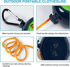 Retractable Camping Clothesline, Adjustable Travel Laundry Rope, Heavy Duty Washing Line with 20 Clothespins & 10 Stoppers for Indoor/Outdoor, Camping, Travel, Courtyard, 33ft (Blue)