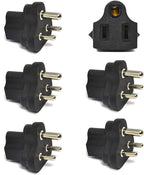 Ceptics India, Nepal BS-546 Travel Power Plug Adapter Accepts NEMA 5-15R - ETL Certified - Industrial Grade (IG-10-5PK)