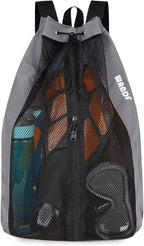 WANDF Swim Bag Mesh Drawstring Backpack Beach Backpack for Swimming, Gym, and Workout Gear