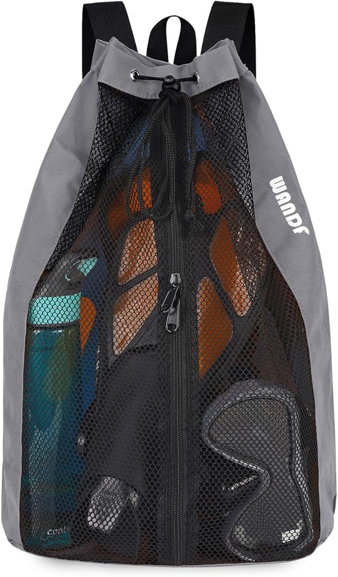 WANDF Swim Bag Mesh Drawstring Backpack Beach Backpack for Swimming, Gym, and Workout Gear
