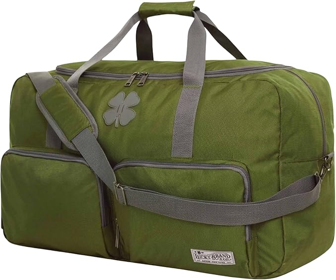 Lucky Travel Duffel Bags 85L, Gym Bag, Travel Bag & Large Duffle Bag for Men, Foldable Overnight Weekender Bags for Women & Men with Adjustable Shoulder Strap, Loden Green