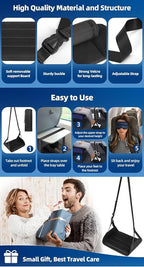 Airplane Travel Footrest Hammock with Hard Board Support and Adjustment Strap Desk Foot Hammock Comfy Footrest for Airplane Long Trip Travel Accessories