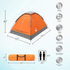 2 Person Camping Tent with Rain Fly and Carrying Bag – Lightweight Outdoor Pop Up Tents for Camping Essentials, Music Festivals, Backpacking, Hiking, or Beach Shelter by Wakeman Outdoors