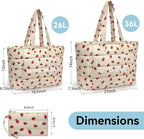 Puffer Tote Bag with Pouch,Women's Lightweight Quilted Shoulder Bag,15.6"/17.3" Laptop Travel Weekender for Work & Nurses