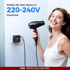 DOACE 100-240V to 100-120V Voltage Converter US to Europe for Hair Dryer - 2000W Converter for European Travel, Power Converter Adapter Combo with 2 PD/QC & UK/AU/US/IT/European Travel Plug Adapters
