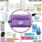 Convenience Kits International Women’s Super Premium 30 PC Travel Kit Featuring: Ensemble of Travel-Size Hair Care and Body Products in Large Toiletry Bag (802) (Purple)