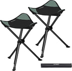 OUTSKIRT Camping Folding Tripod Stools Portable Camping Stools 2 Pack Extra Tall for Adults High Lightweight Camping Stool, Tripod Chairs for Fishing Hiking Backpacking