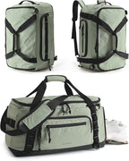 BAGSMART 4-IN-1 Gym Bag for Women Men, TSA Lightweight Duffle Bag for Travel with Shoe Compartment & Wet Pocket, 22L/30L/38L Tactical Backpack with 40oz Water Bottle Holder