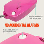 Mace Personal Safety Alarm - Loud 130db Siren, Built in Emergency Whistle, Easy On/Off Push Button Activation, Batteries Included, Personal Alarm for Women & Men - Neon Pink
