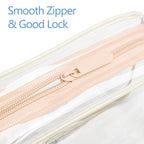 PACKISM TSA Approved Toiletry Bag 3 Medium - Quart Size Clear Makeup Bag for Carry On, Airport Security Compliant Clear Travel bag for Toiletries with Reinforced Seams, Blue Purple Pink
