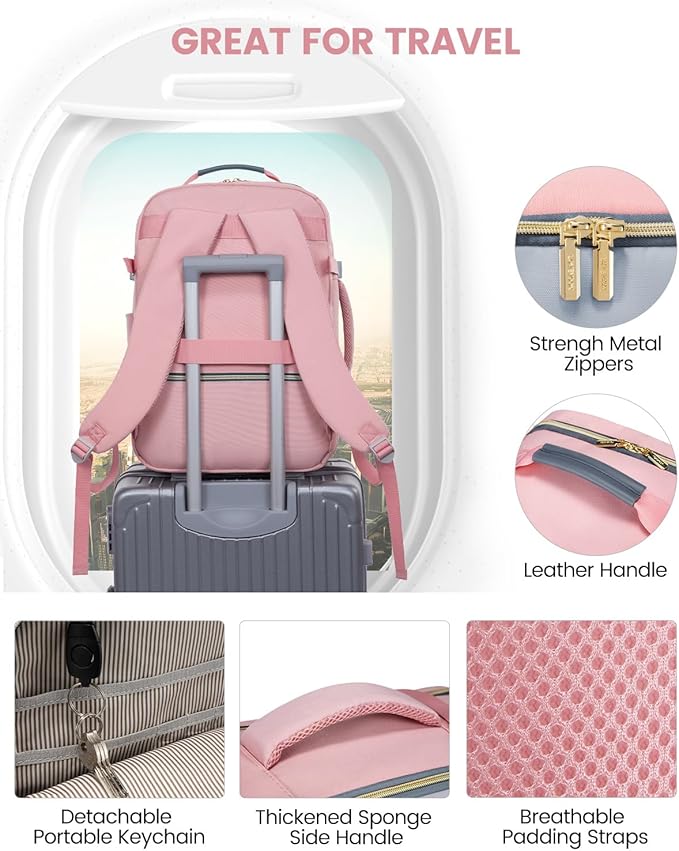 LOVEVOOK 40L Travel Backpack for Women & Men, Airline Approved Carry On Luggage with 3 Packing Cubes, TSA Overnight Bags, Waterproof Personal Item Bag, Weekender Essentials Backpacks fits 17" Laptop