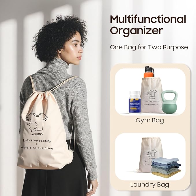 8 Set Travel Packing Organizers- Luggage Organizer for Suitcase Organization with Hanging Toiletry, Shoe & Laundry Bags, Packing Cubes for Travel Essentials, Cute Gifts for Women, Beige