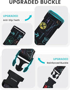 Travelkin Luggage Straps for suitcases TSA Approved,Adjustable Luggage Belts with Lock Fit 18-32 inch Suitcases(World Marks-Colorful-TSA)
