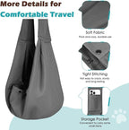 Pawaboo Small Dog Sling Carrier, Reversible Hands Free Dog Sling Carriers for Small Dogs and Cats, Puppy Slings Carrier with Safety Harness, Puppy Essentials, Dark Gray