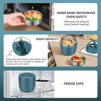 wiwens Thermo Food Jar for Hot Food Adults 32OZ Soup Thermo Lunch Containers Wide Mouth Vacuum Insulated Stainless Steel Leakproof Bento Box with Spoon (lake blue)