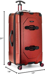 Traveler's Choice Maxporter II Polycarbonate Hardside Trunk with Spinner Wheels, Red, 31-Inch Large Trunk