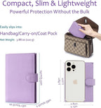 Slim Passport Wallet for Women – RFID Blocking Passport Holder for Travel with Card Slots, Coin Pocket – Stylish Genuine Leather Travel Organizer Gift for Mother's Day (Lavender)