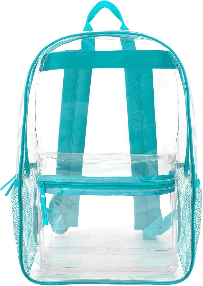 Trail maker Clear Backpack Heavy Duty with Padded Straps, Side Pockets for Kids, Boys, Girls, School, Stadium Approved Events
